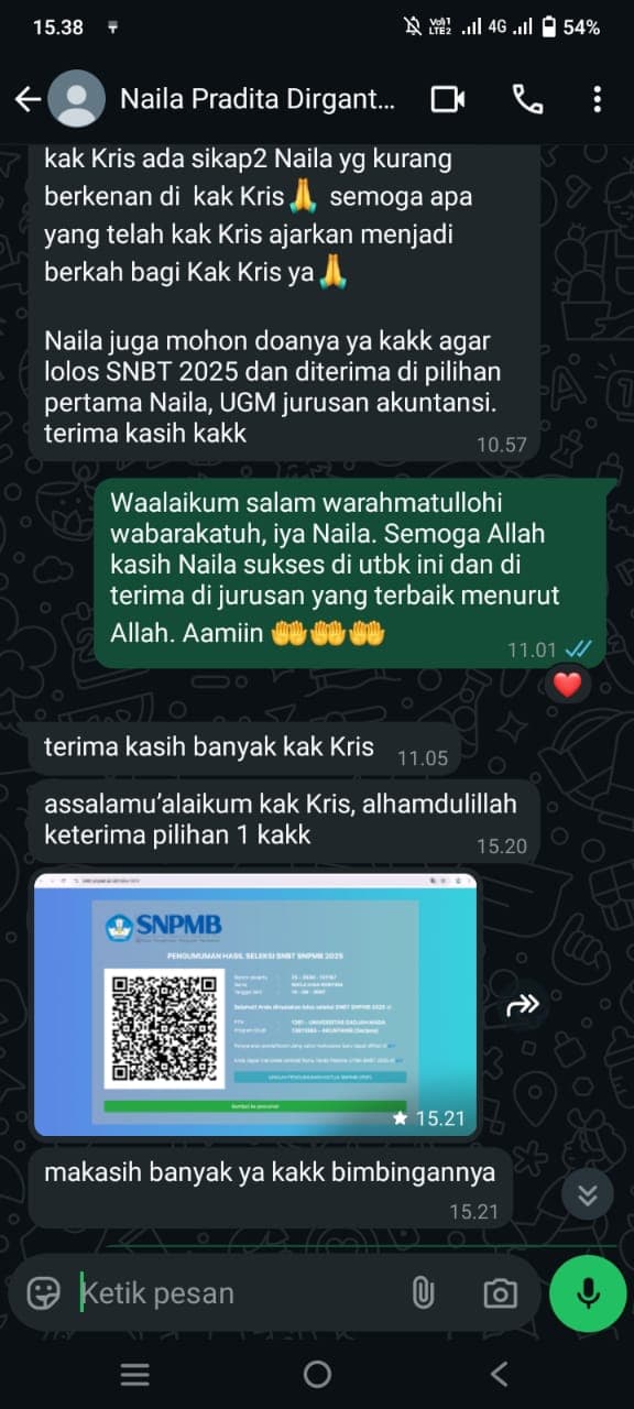 Naila SMA Pradita Dirgantara, Kelas UTBK 2025, Akuntasi UGM